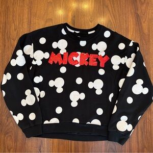 Disney Black Sweatshirt with Red and White Design